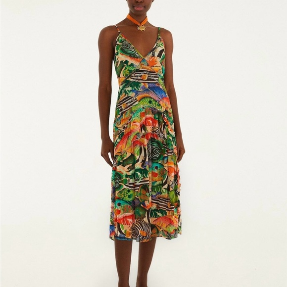 FARM Rio Dresses & Skirts - Farm Rio Multicolor Fish Sea Sleeveless Midi Dress NWT